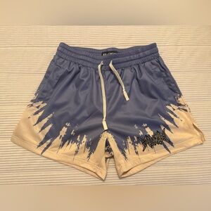 Kill Crew Lilac/Cream Splatter Unisex Muay Thai Shorts, Sz Medium